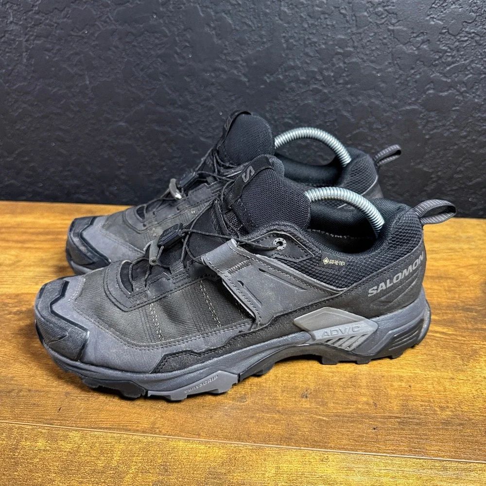 Salomon X Ultra 5 GTX 477255 Black Synthetic Gore-Tex Hiking Shoes Mens Size 8